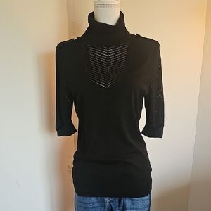 White House Black Market Black Cowl Neck Sweater